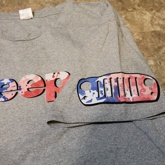 Jeep Shirt 2XL Gray SunFrog American Flag Patriotic Graphic Tee Tattoos USA - Picture 8 of 13